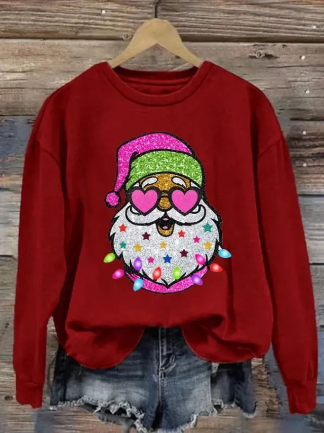 Christmas Element Printed Round neck Non hoodie Sweater G7Z3410 Style M - Shop at LoveMi