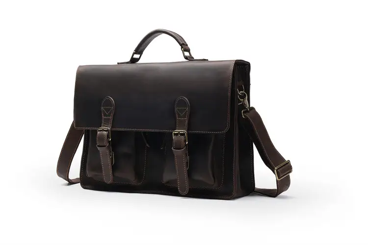 Top-Grain Cowhide Business Laptop Briefcase