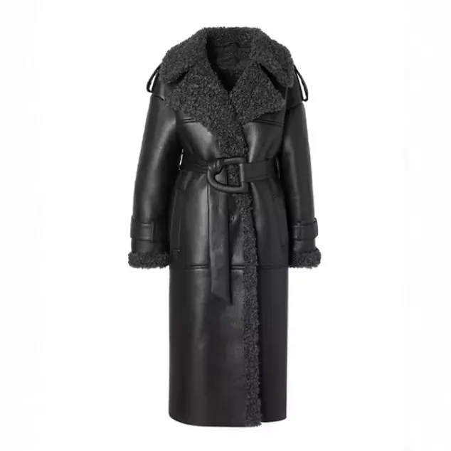 Women's Solid Color Square Collar Fur Warm Coat Long - Shop at LoveMi