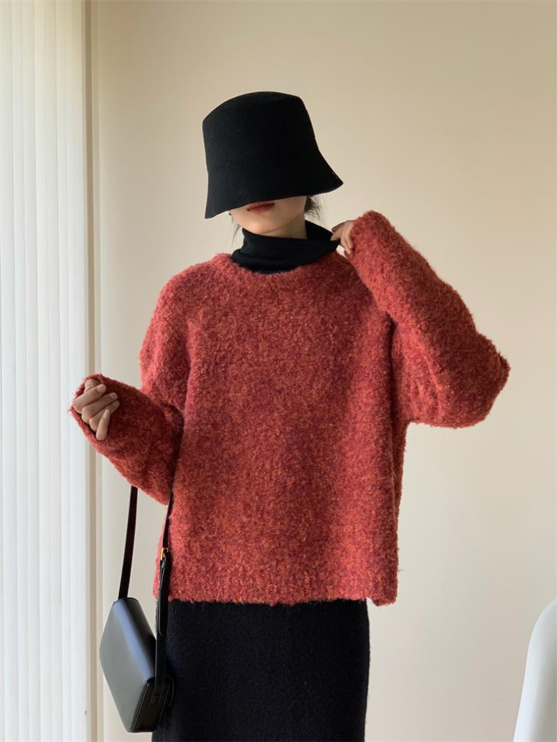 Title 5, Color Round Neck Pullover Furry Vintage Wool Ci...