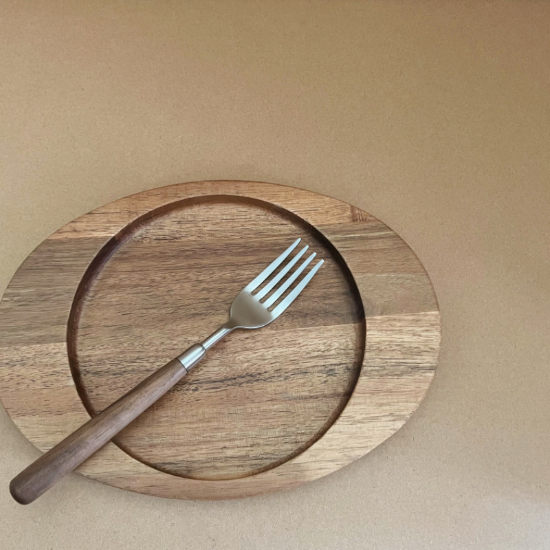 Walnut Steak Knife And Fork Set Household 304 Stainless Steel Western Tableware