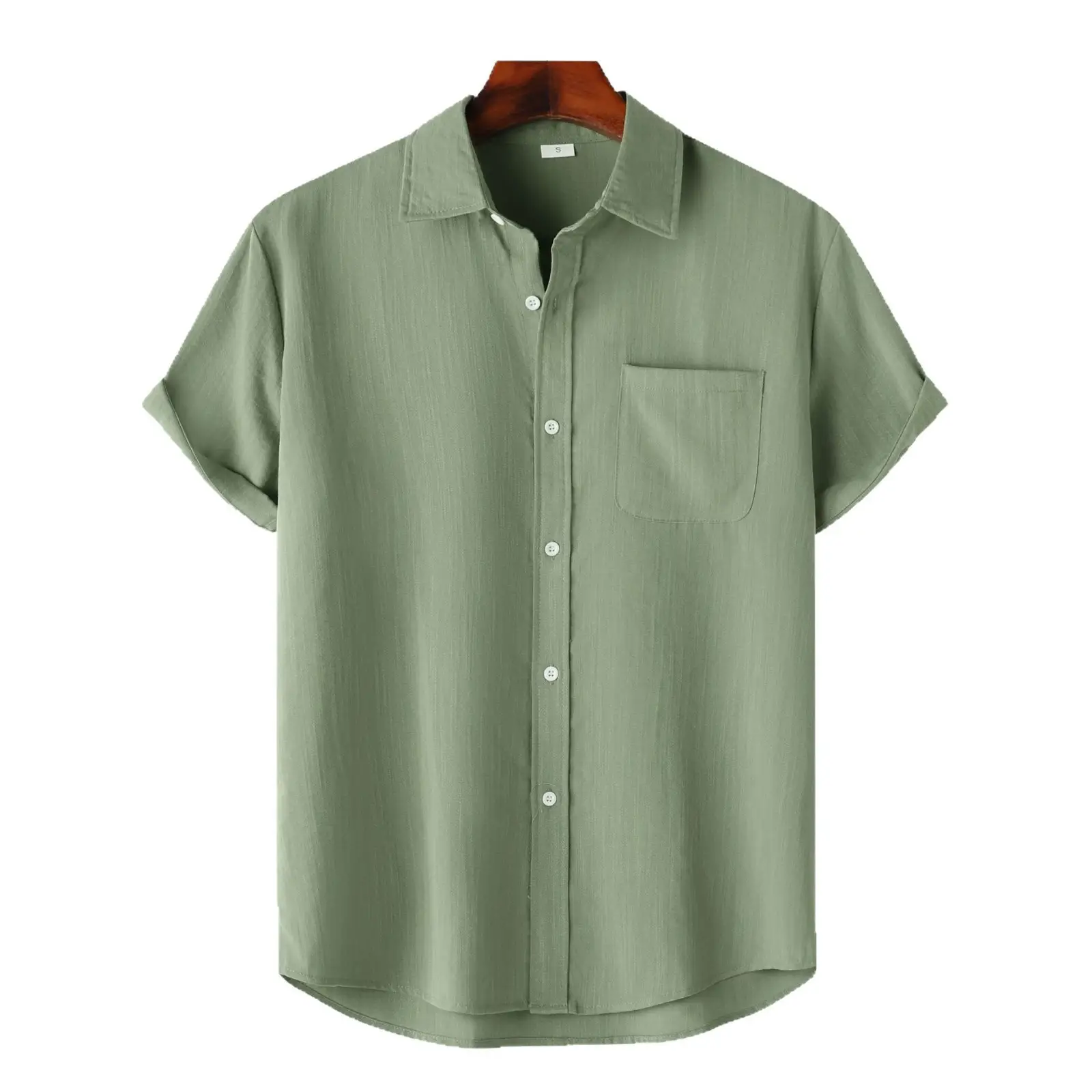 European And American Summer Short Sleeve Casual Cardigan Men's Shirt