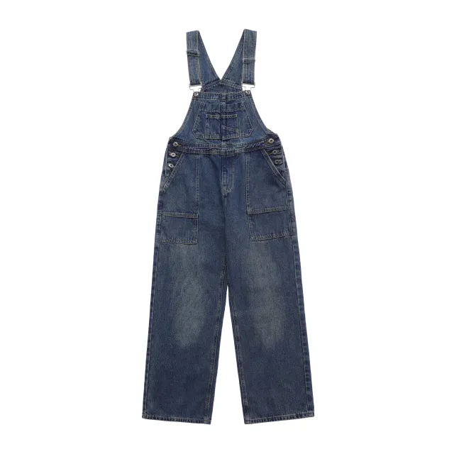 Denim Suspender Pants Women's Design Sense Loose Washed out Blue - Shop at LoveMi