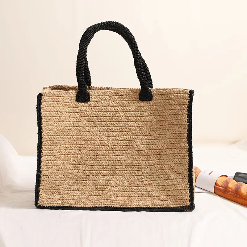 Raffia Square Straw Bag