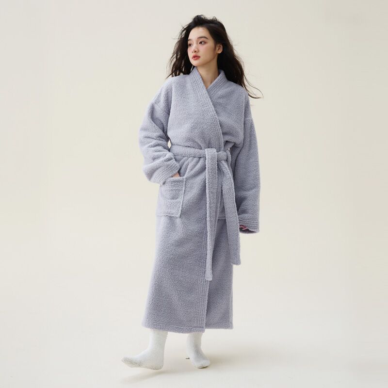 Women Light Gray Bathrobe