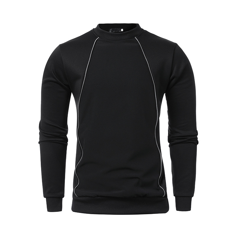 Title 2, Nieuwe heren sweater met rits paneel, ronde hal...