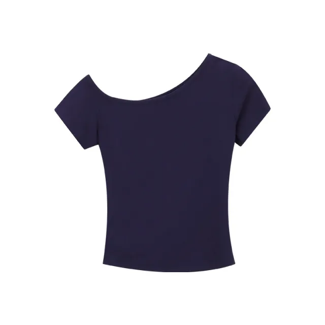 Short Bare Midriff Slim Fit Versatile Student Top Ins Fashion Dark Blue - Shop at LoveMi