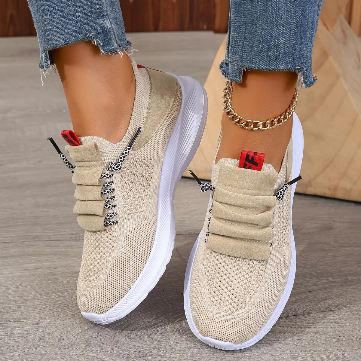 Casual Sneaker Non-slip Wear-resistant Flat Heel Round