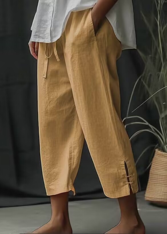 New Wide Leg Cotton Linen Pants