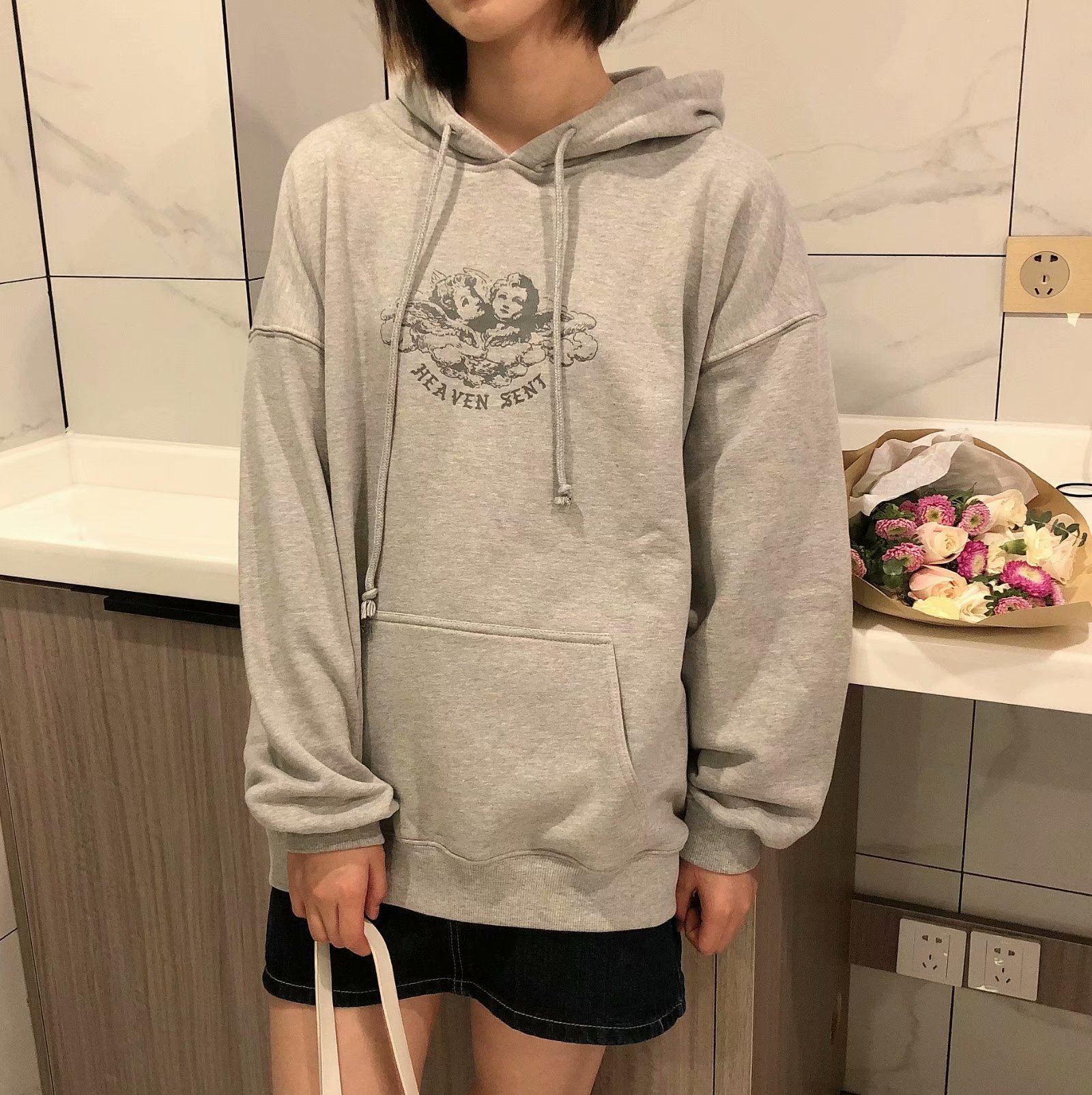 Title 2, Autumn And Winter New Angel Loose Hooded Thin V...