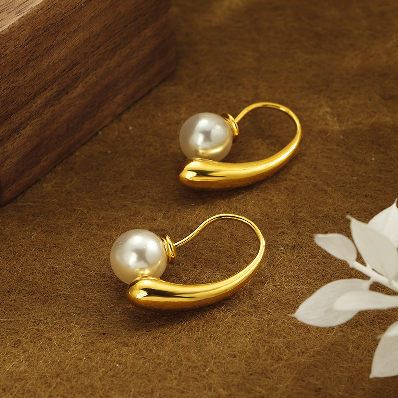 Pearl Water Drop Ear Hook Niche Design
