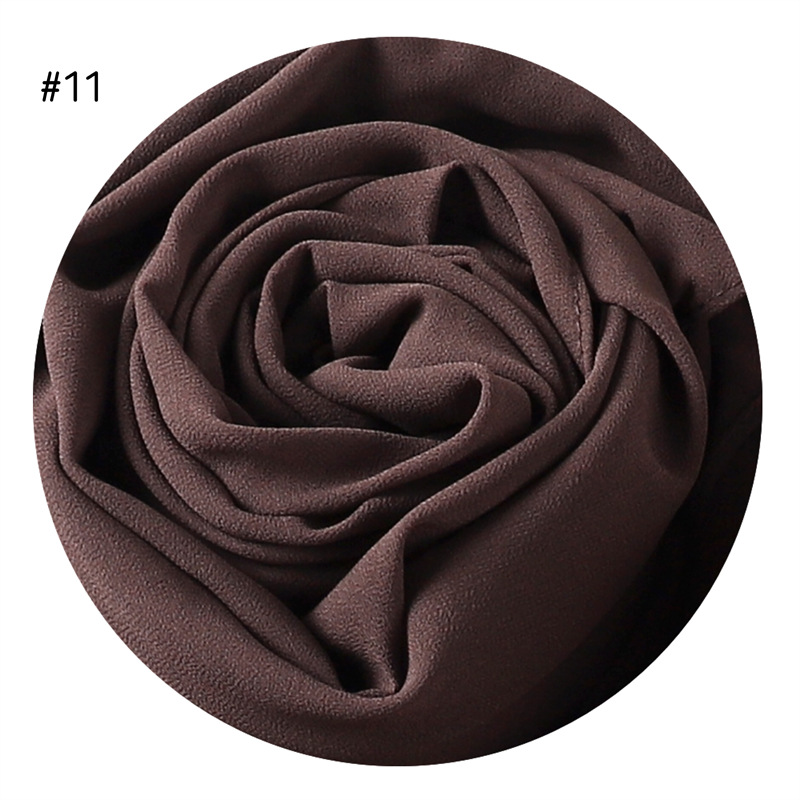 Solid Color Pearl Chiffon Scarf Head Covering Monochrome