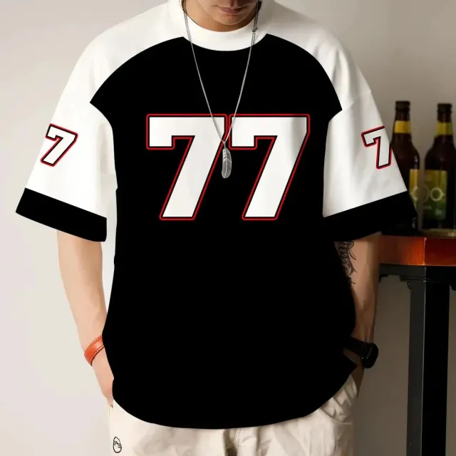 Men's Round Neck Loose Casual Versatile Short Sleeves Etmgyc240711R L - Shop at LoveMi