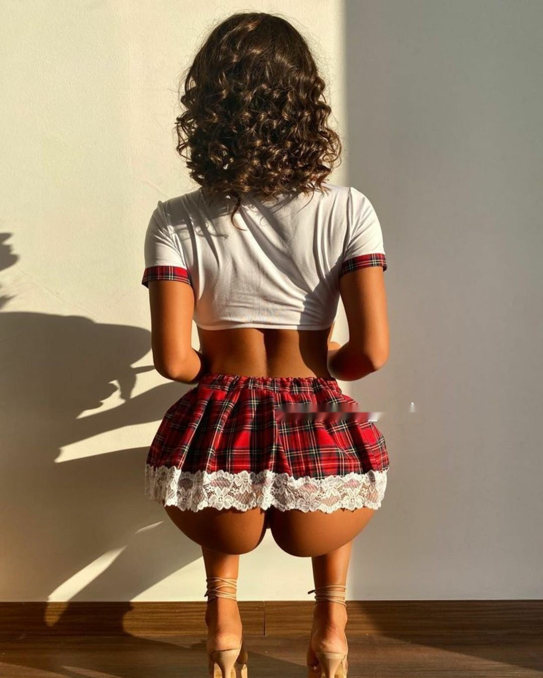 Uniform Student Wear Red Plaid Role Playing Uniform