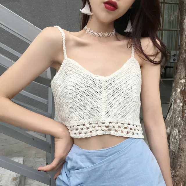 Women's Short Top Sweater Camisole White - Shop at LoveMi
