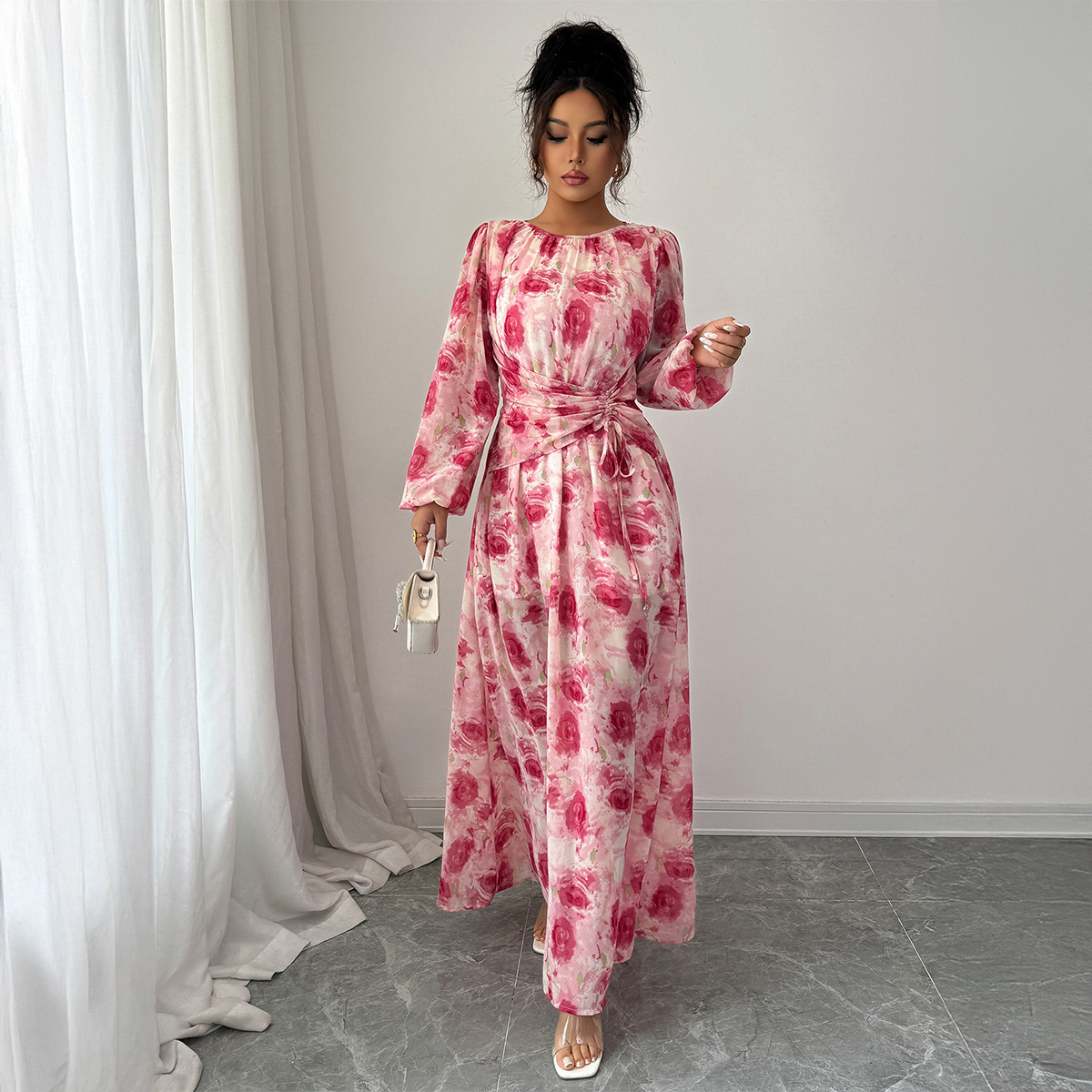 Women's Printed Long Sleeve Dress