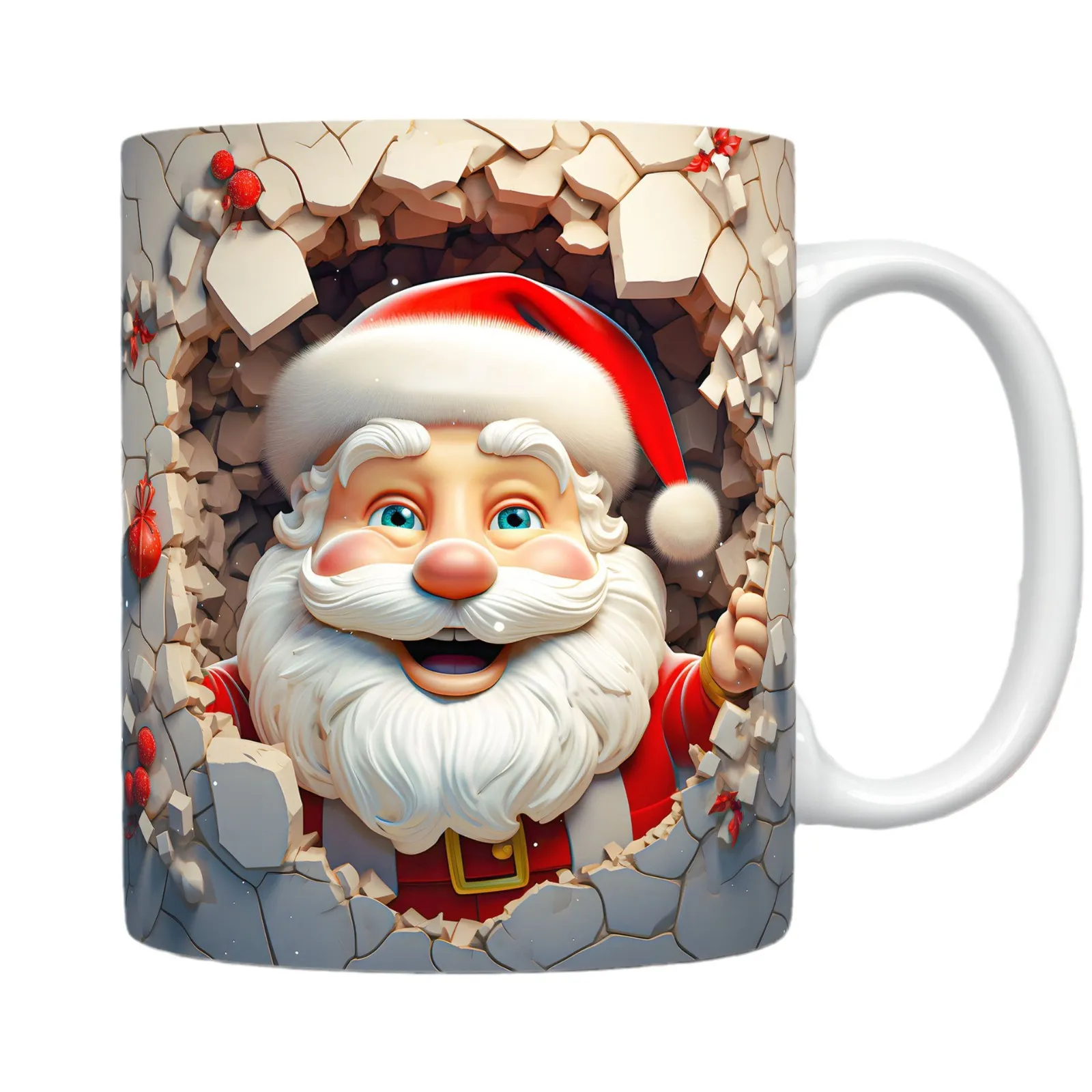 Creative 3D Christmas Ceramic Mug Unique Space Design Snowman Santa Coffee Cup Tea Milk Mug Christmas Gifts For Kids Adults Kitchen Gadgets – image 6