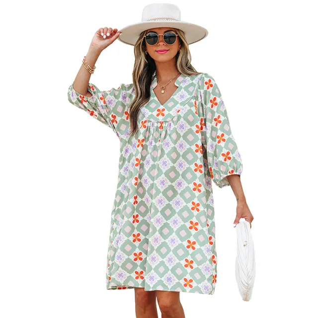 Pullover V neck 34 Sleeve Dress P920Color - Shop at LoveMi