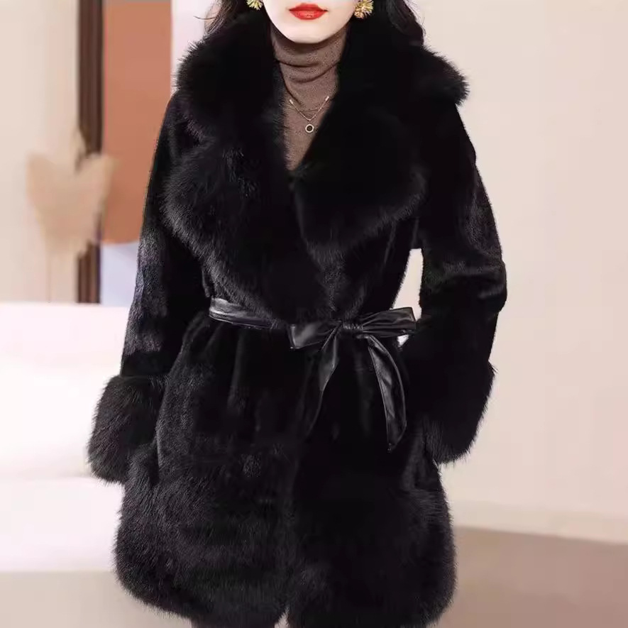 Faux Mink Fur Coat Faux Fox Fur Simple And Stylish product image
