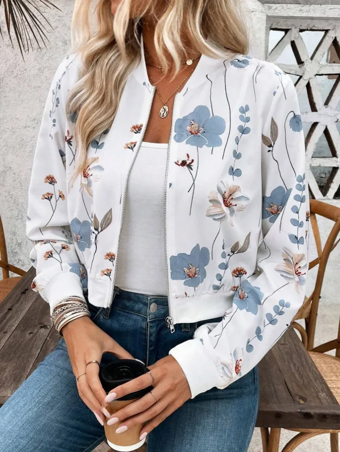 Zipper Decorations Long Sleeve Cardigan Jacket - Picture Color 9-Xl