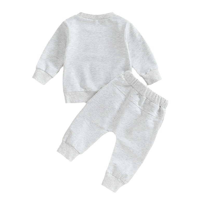 Sweatshirt And Casual Pants Two-piece Set With Embroidered Letters For Toddlers — foto 3
