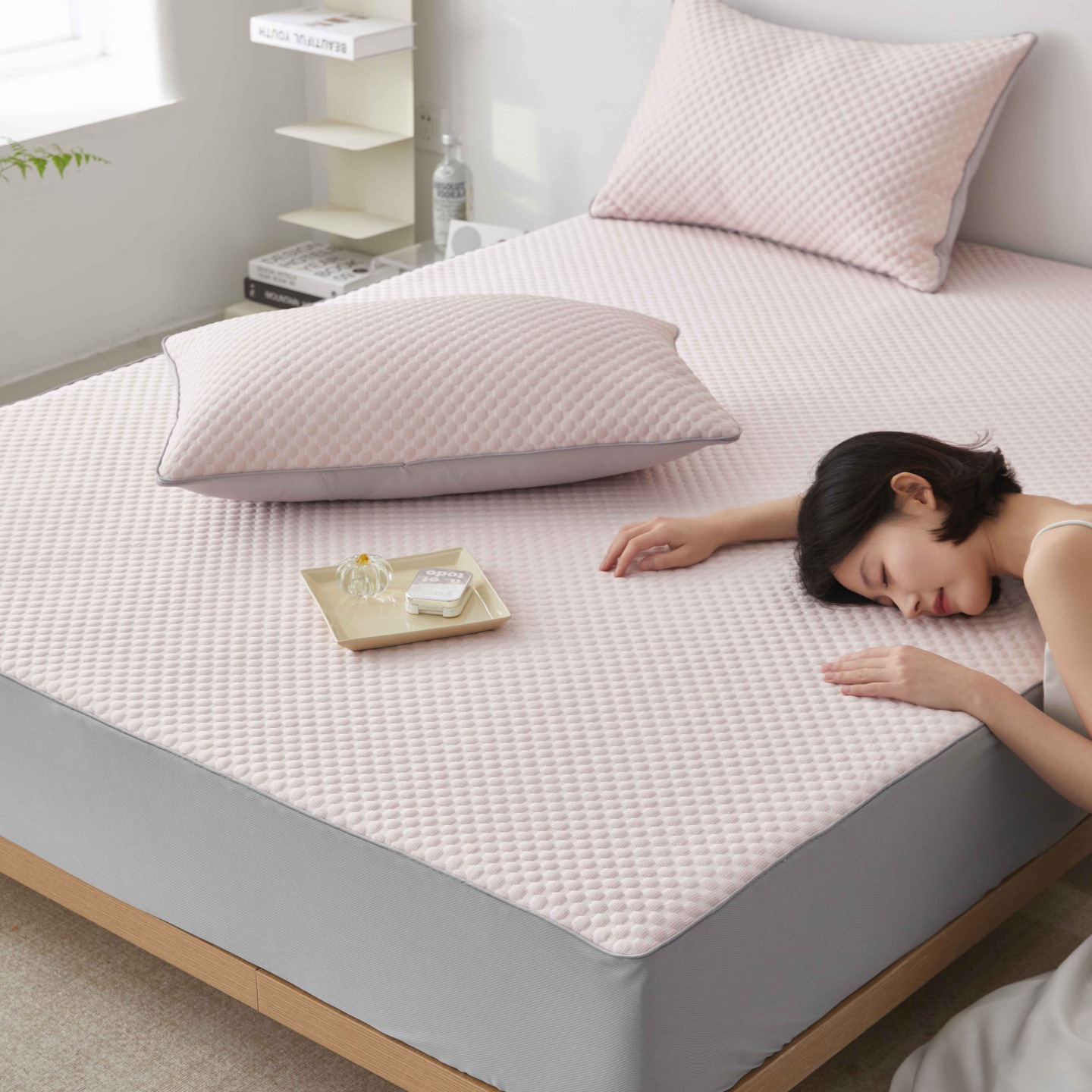 Summer Ice Silk Cooling Mat Pillowcase Set