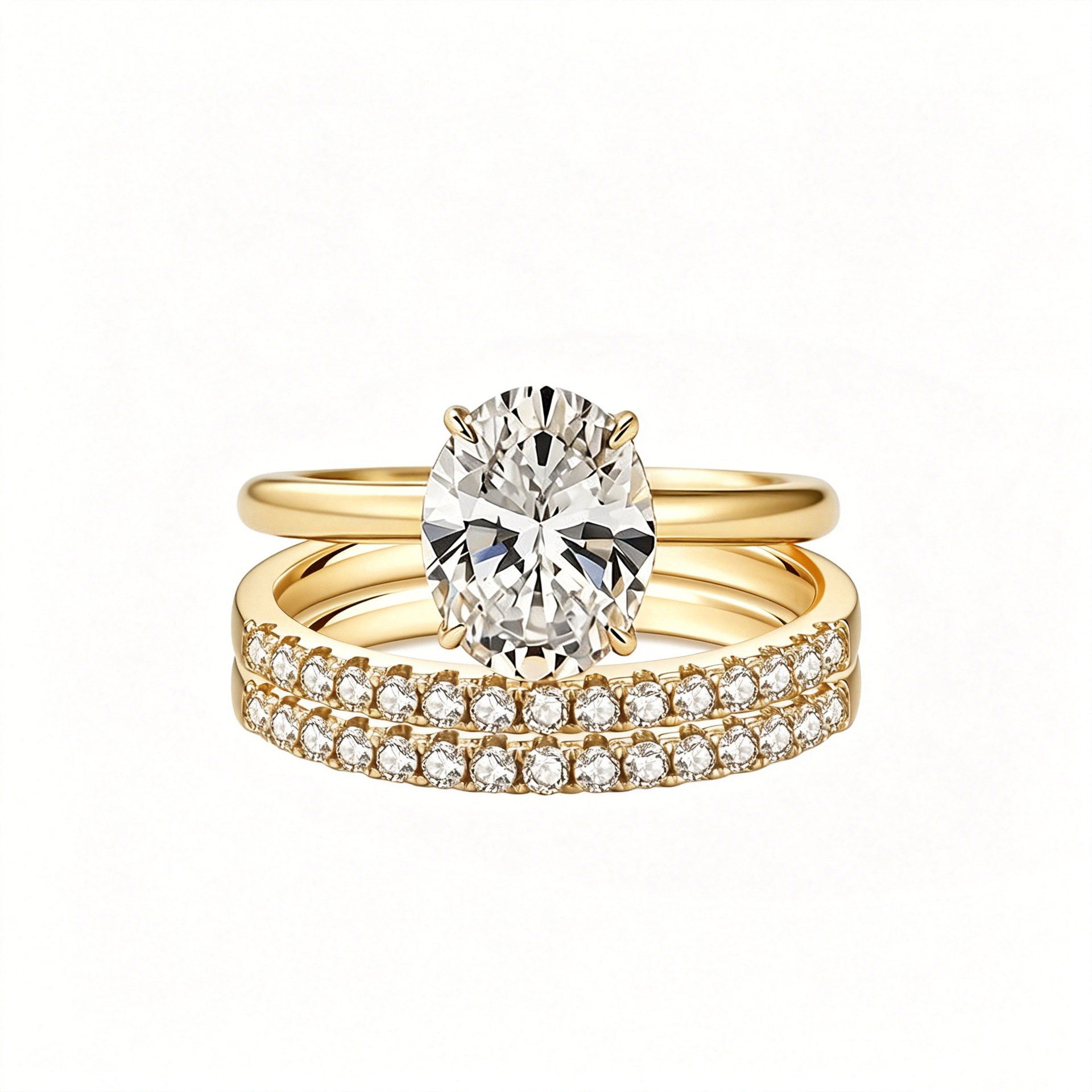 Oval Zircon Ring Set
