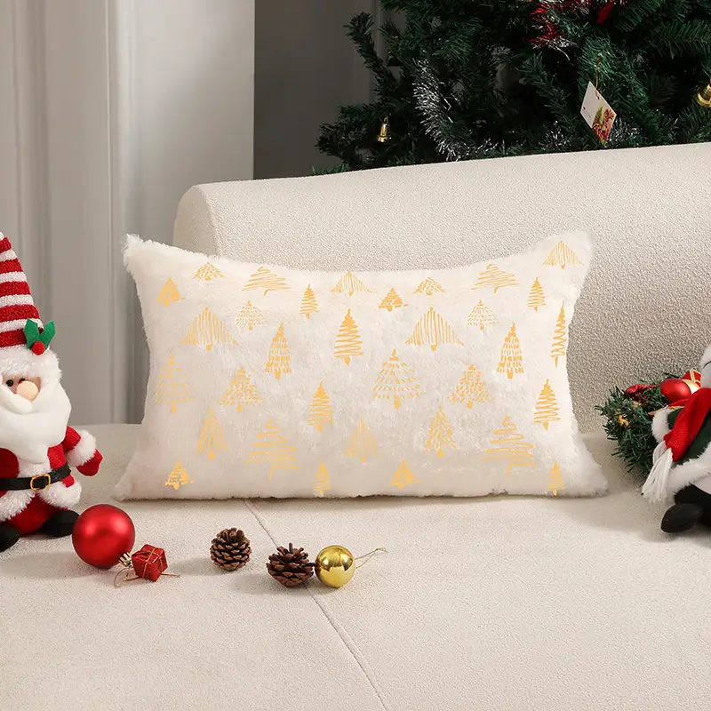 Christmas Tree Hot Stamping Double-sided Home Pillowcase