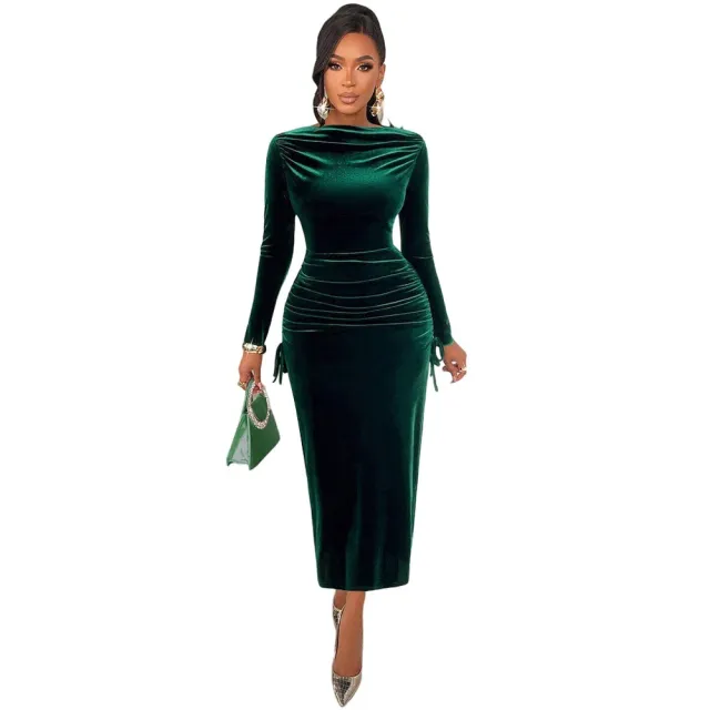 Luxury Pleated Maxi Skirt For Fallwinter Green - Shop at LoveMi
