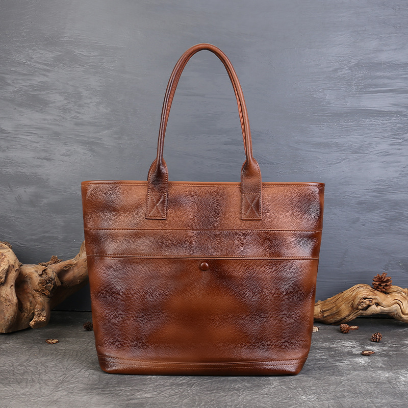 Vintage First-Layer Cowhide Womens Shoulder Bag
