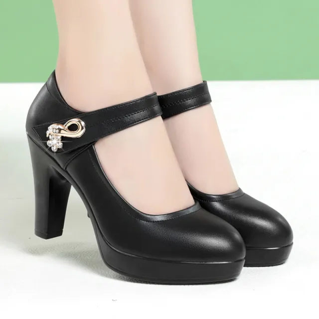 Women's Stylish Platform Chunky Heel High Heels Black - Shop at LoveMi