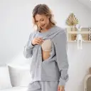 European And American Autumn And Winter Pregnant Women Long Sleeve Nursing Hoodie view 9