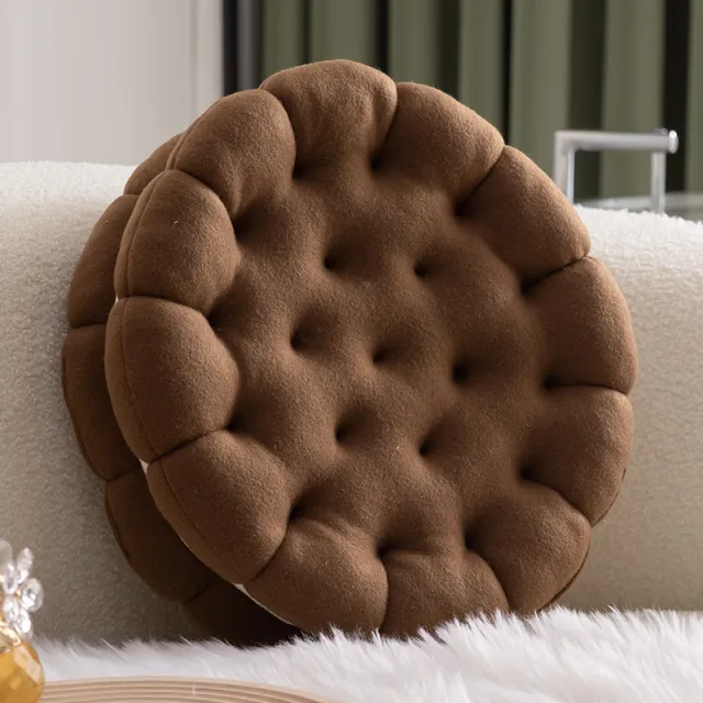 Sandwich Biscuit Pillow Creative Cute Sofa Cushion Chocolate Flavor Coffee Color - Shop at LoveMi