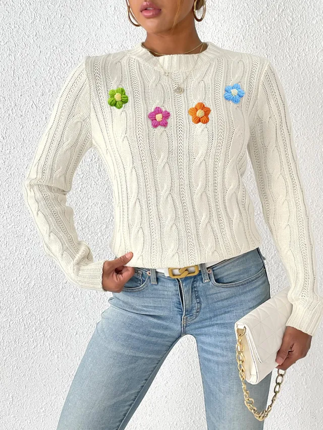 Top Women's Round neck Pullover Simple White - Shop at LoveMi