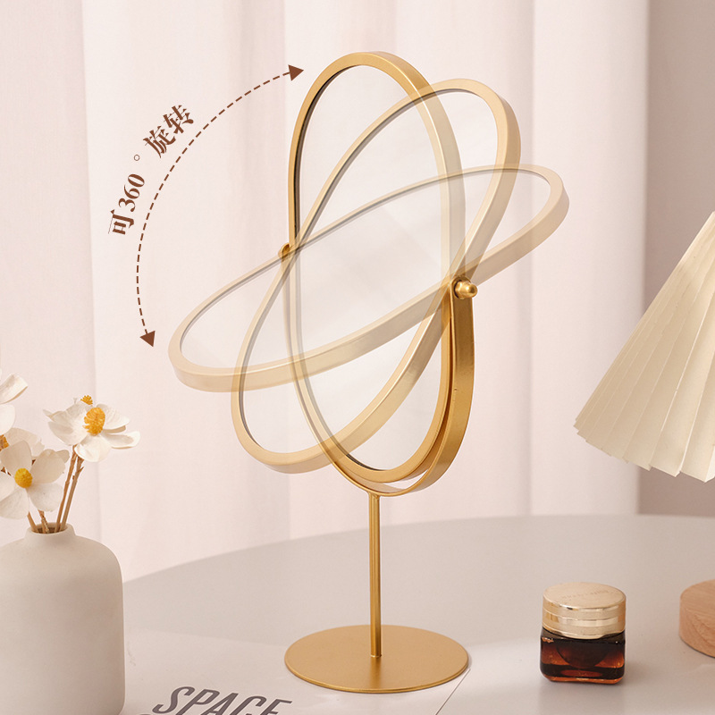 Household High-value Dressing Table Bedroom Desktop Makeup Mirror Lightweight 4