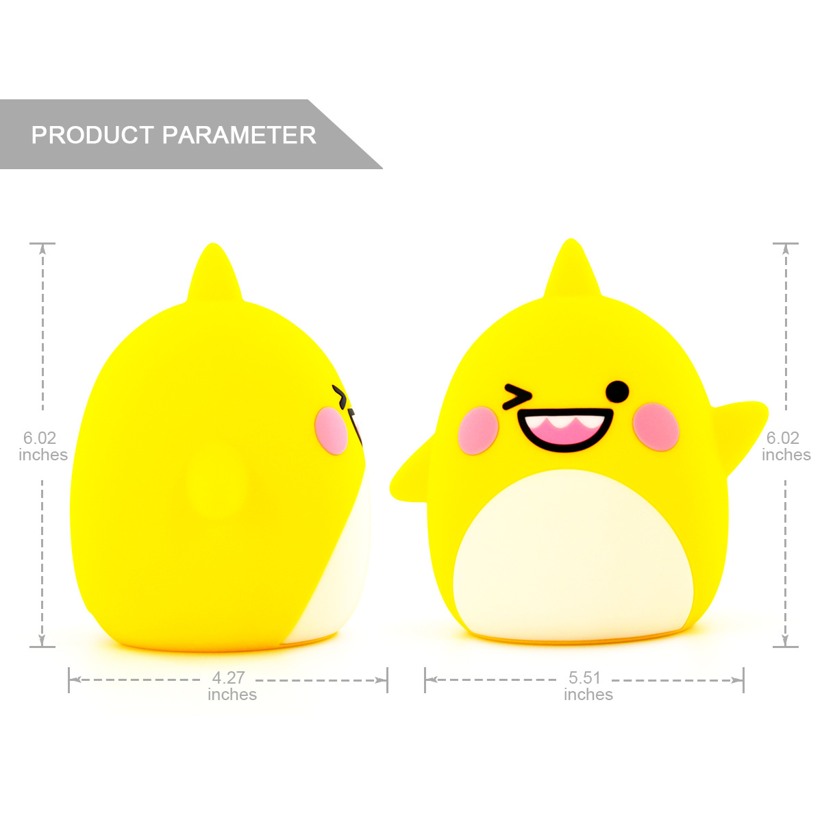 Cute Shark Silicone Light Colorful Color Changing
