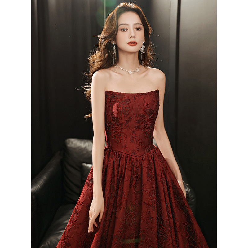 Women's Red Wedding Party Evening Dress