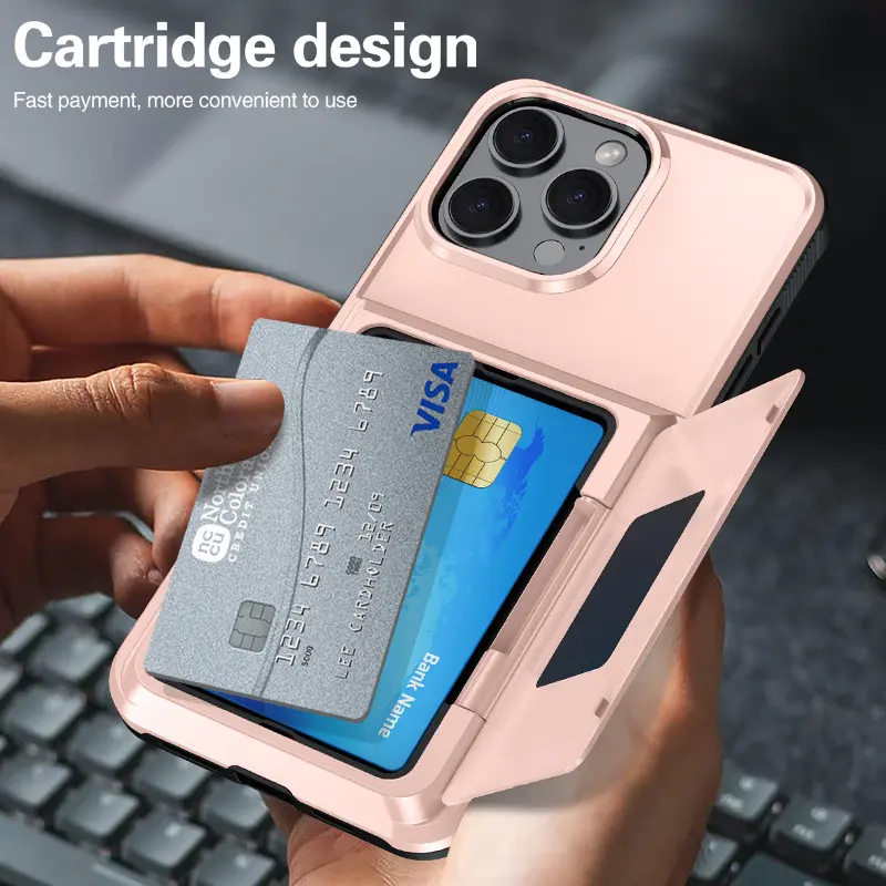 Solid Color Simple Flip Bracket Card Phone