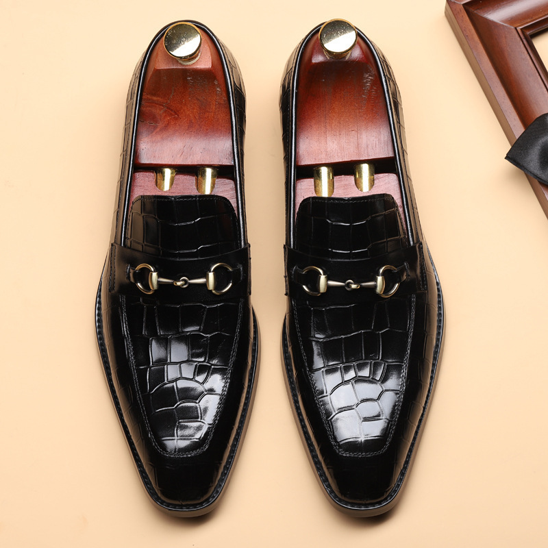 Metal-Embellished Business Mens Dress Shoes
