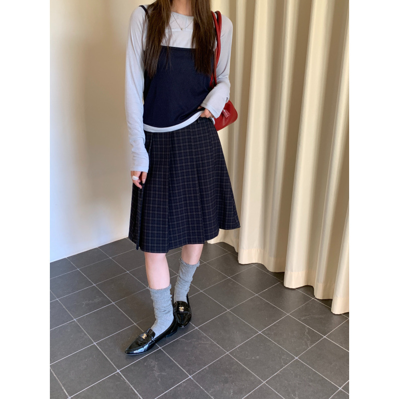 Candy Plaid Pleated Mid-skirt For Women 2