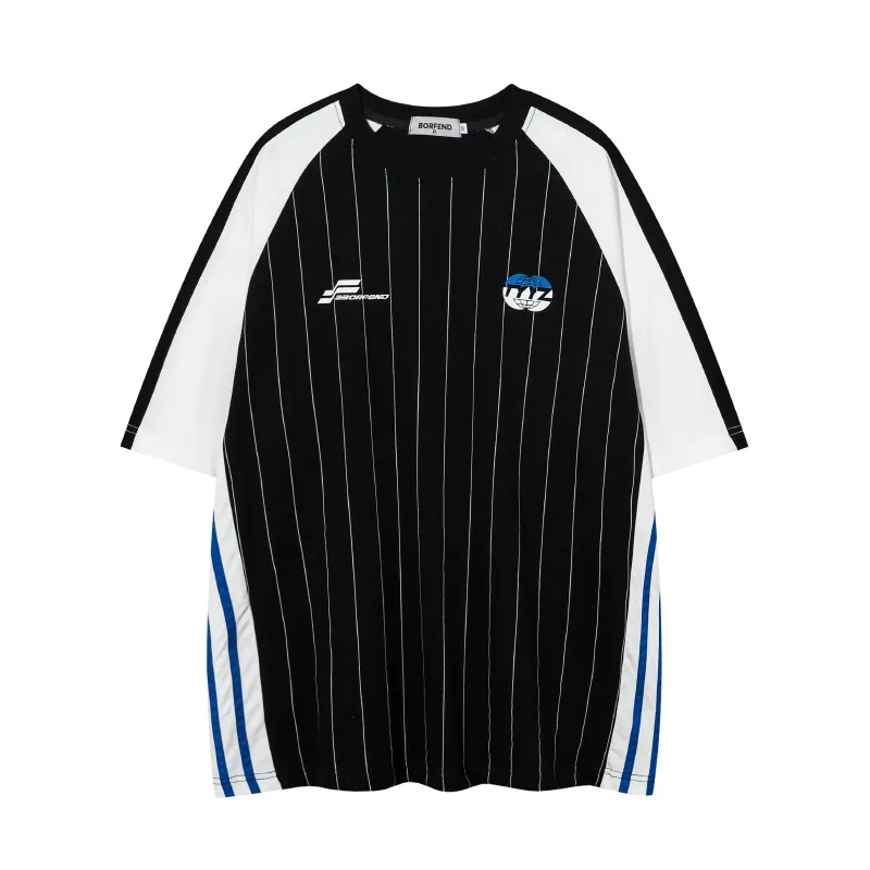 American Retro Sports Striped Short Sleeve - Black