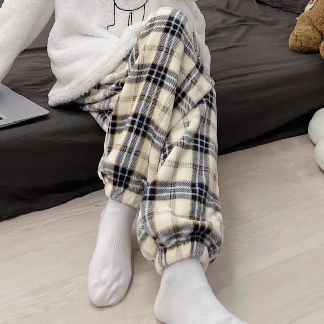 Coral Fleece Pajama Pants For Women Autumn And Winter Thickened Coral - Shop at LoveMi
