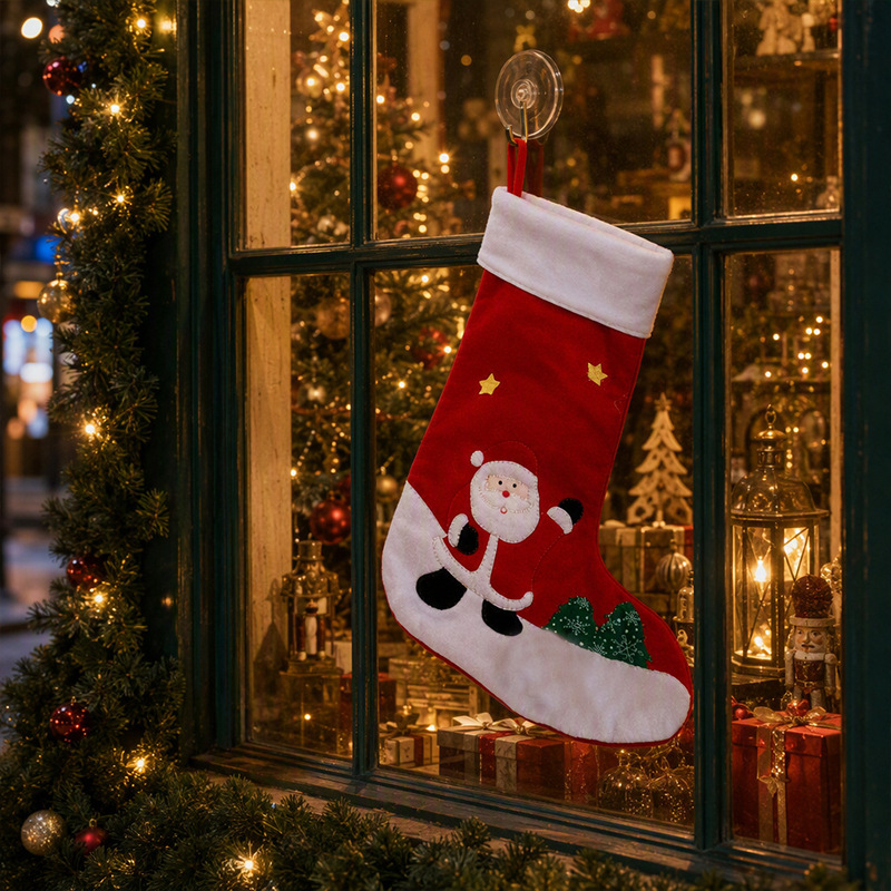 Cartoon Christmas Stocking Ornament Pendant Prop