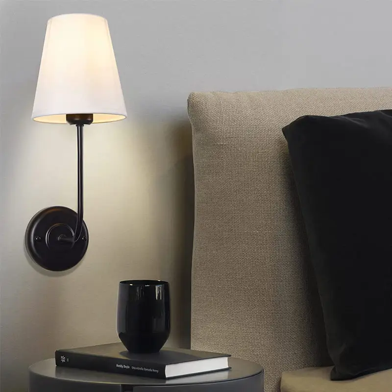 Simple Vintage Corridorwalkway Fabric-shade Wall Lamp