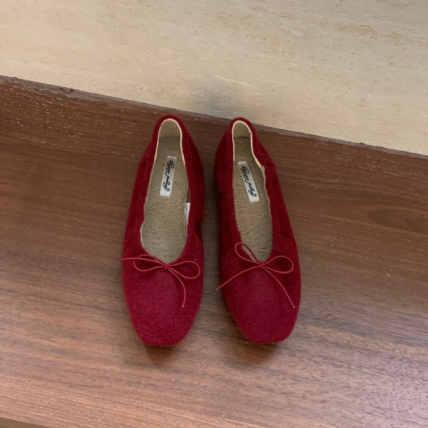 Velvet-Lined Square-Toe Flats, picture 4 of 5
