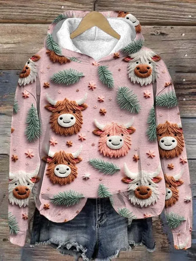 3D Digital Printing Christmas Couple Hooded Sweater Female - Laza04 07-6Xl