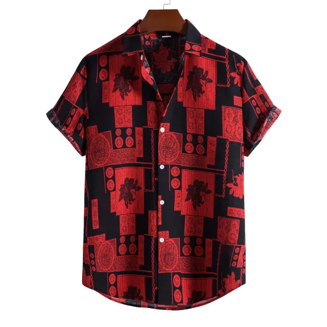 Plus Size Men's Fashion 3D Digital Printing Top 1 Color - Shop at LoveMi