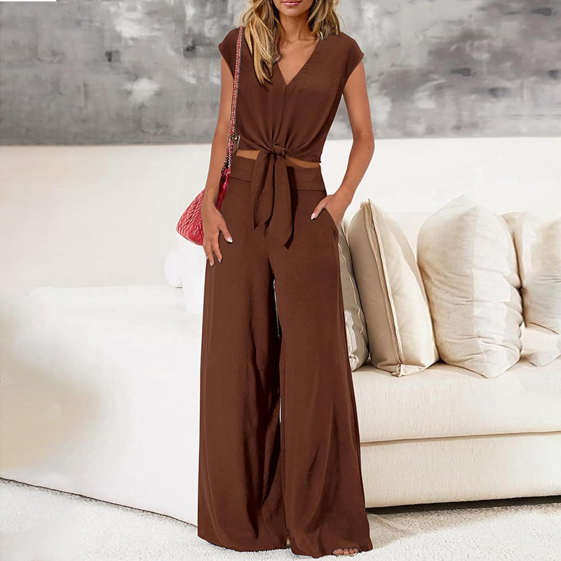 High Waist Slim-fit Wide-legged Pants Suit - Image 7