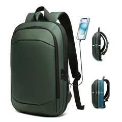 Computer Backpack Belt USB Charger Port - Green - View 1