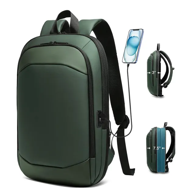 Computer Backpack Belt USB Charger Port Green - Shop at LoveMi